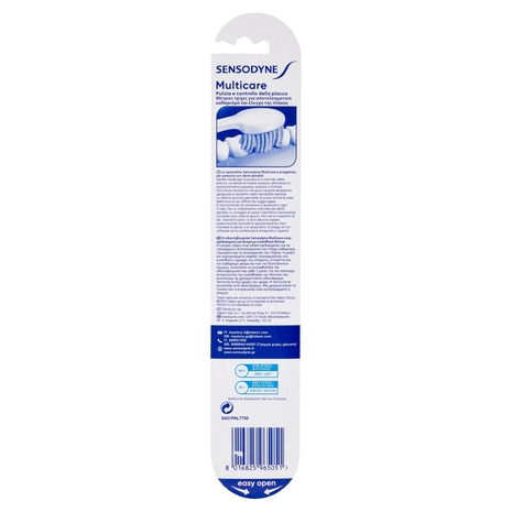 Sensodyne Spazzolino per Denti Sensibili Multicare Controlla l'Accumulo di Placca con Setole Medie